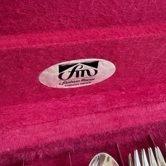 Vintage 1847 Rogers Bros Silverplate Flatware 8 Placeset & Serving Pieces With C - Picture 10 of 16